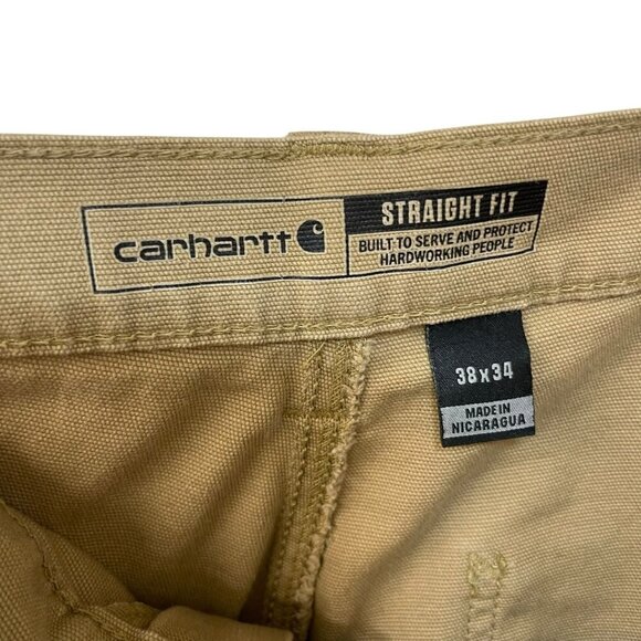 CARHARTT RUGGED FLEX STRAIGHT FIT CANVAS 5-POCKET TAPERED WORK PANT 38x34 - Picture 2 of 7